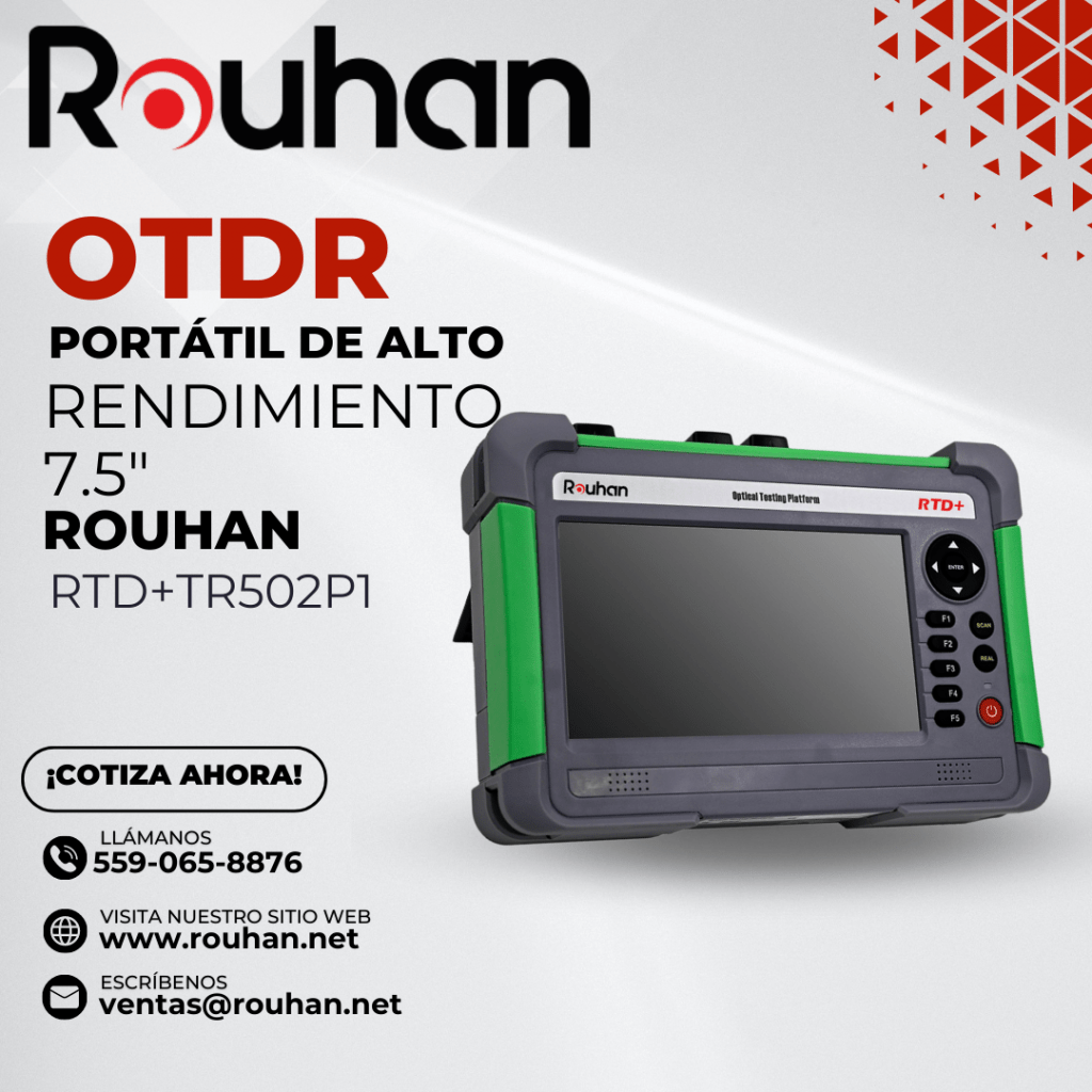OTDR de Fibra Óptica 5 OTDR Plataforma de 7.5” esta equipada con funciones completas adecuado para zonas urbanas y optimizado para la resolución de problemas de la red óptica