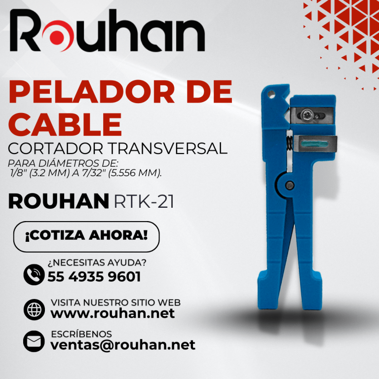 Pelador de cable 5.55mm (7/32″) Las cuchillas se pueden configurar para cualquier profundidad.Úselo con cable de par trenzado, cable CATV, CB, SO, SJ, SJT