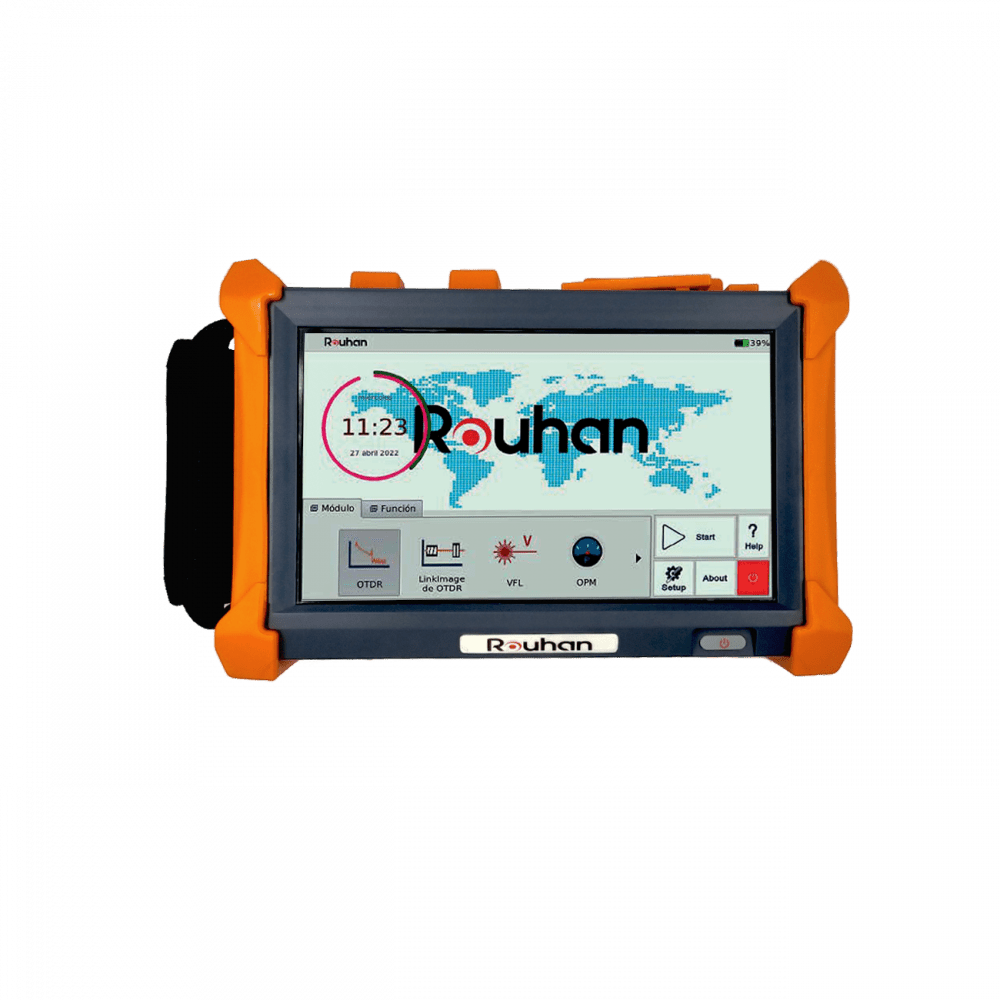 Rouhan OTDR Portátil de Alto Rendimiento es la plataforma multifuncional, con pantalla táctil de alta resolución de 8", diseñada para aplicaciones FTTx / WAN