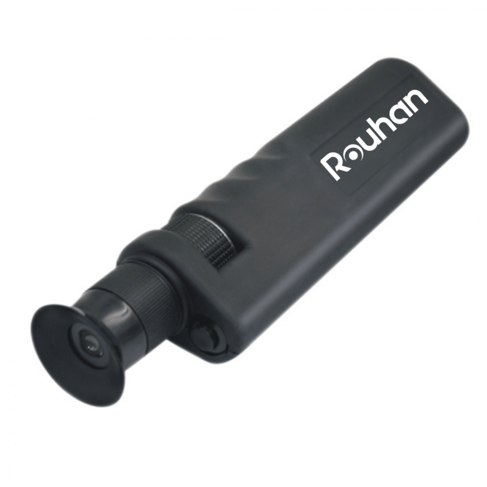 El microscopio RHFMS-400 utiliza un LED que se introduce en el camino óptico para que salga por la punta del objetivo para un examen de calidad del pulido. Microscopio de Fibra Óptica